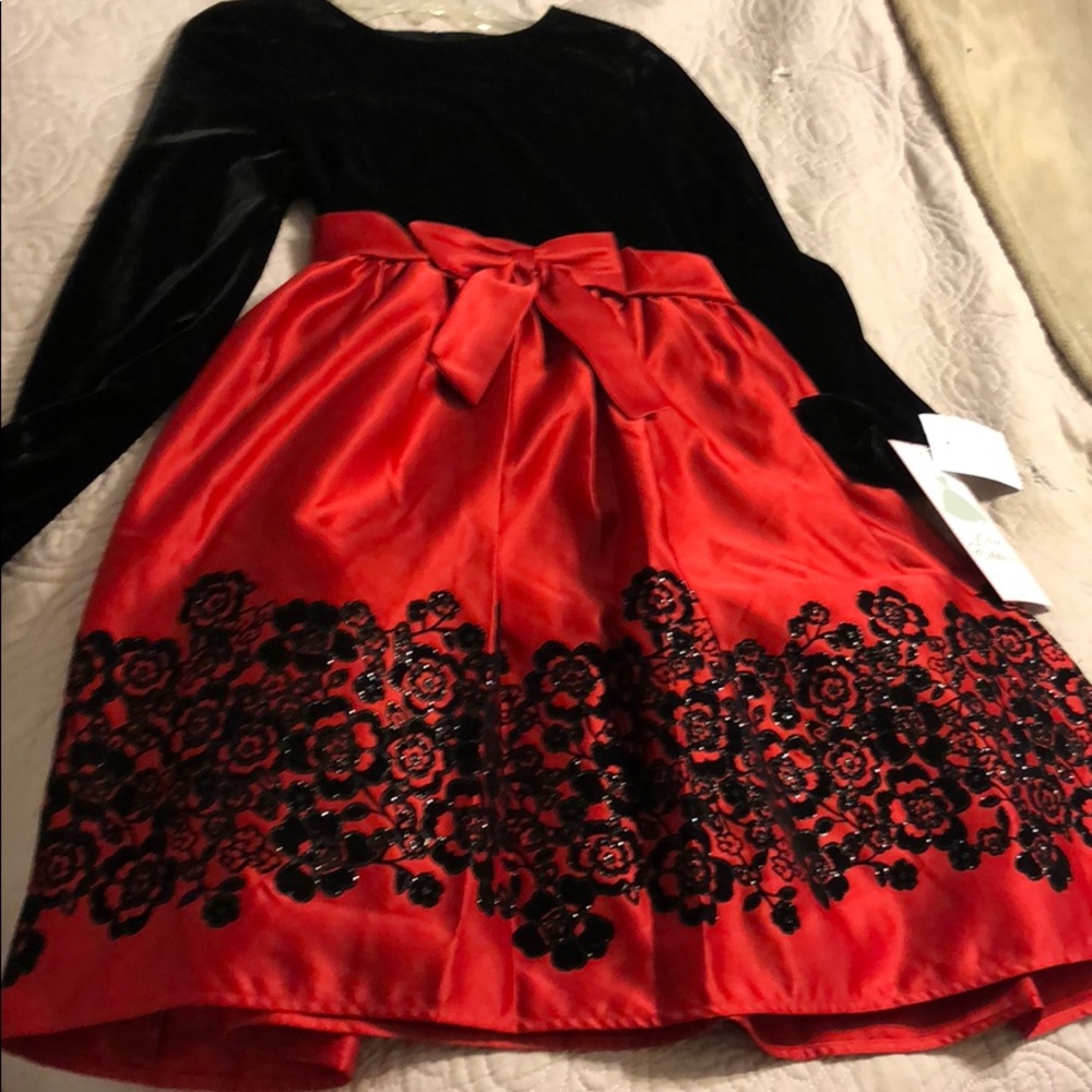 Rare edition long Black and Red long sleeve dress.